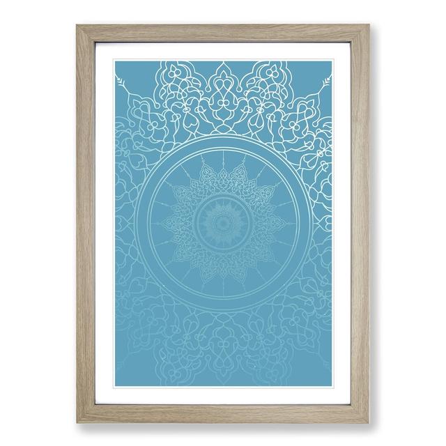 Ornamental Circles in Blue Twilight - Picture Frame Graphic Art East Urban Home Size: 48cm H x 36cm W x 2cm D, Frame Option: Oak Framed on Productcaster.