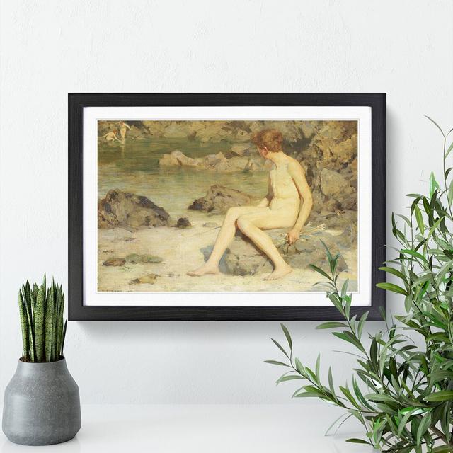 Cupid and Sea Nymphs by Henry Scott Tuke - Picture Frame Painting East Urban Home Frame Option: Black Framed, Size: 48cm H x 65cm W x 2cm D on Productcaster.