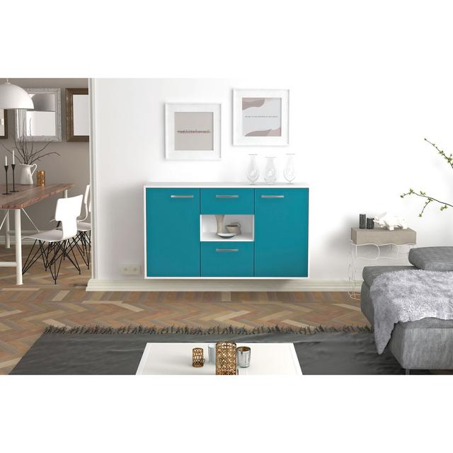 Sideboard Barun, Farbe: Grau/Weiß, Fliegend/Metallgriffe, Größe: 136x79x35 cm Brayden Studio Farbe: Java/Weiss on Productcaster.