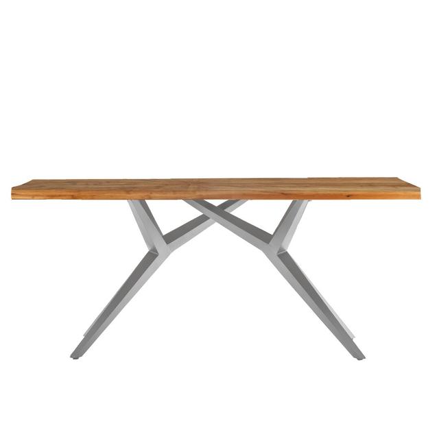 Schwab Dining Table Williston Forge Table Base Colour: Silver, Size: H76 x L220 x W100cm on Productcaster.