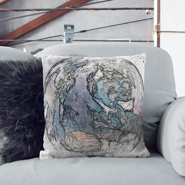 Blue Marble of Planet Earth Cushion with Filling East Urban Home Size: 40cm H x 40cm W x 15cm D on Productcaster.