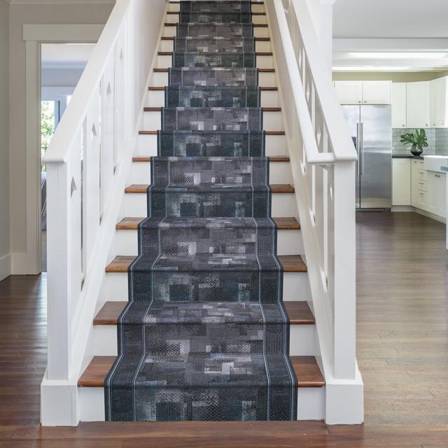 Stair Runner Altman Machine Woven Graphite Area Rug Rosalind Wheeler Rug Size: Runner 510cm x 100cm on Productcaster.