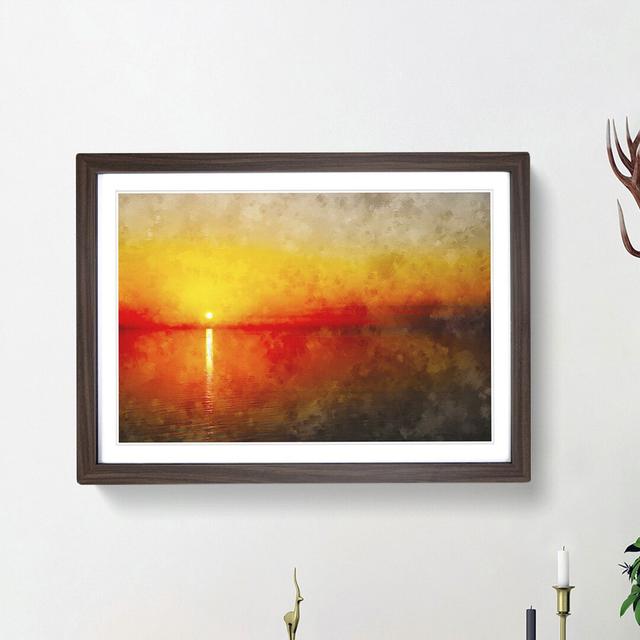 Reflection of an Orange Sunset - Picture Frame Painting Print East Urban Home Frame Option: Walnut Framed, Size: 45cm H x 63cm W x 2cm D on Productcaster.