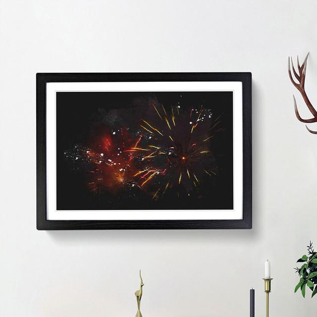 Orange and Red Fireworks - Picture Frame Painting Print East Urban Home Frame Option: Black Framed, Size: 33cm H x 45cm W x 2cm D on Productcaster.