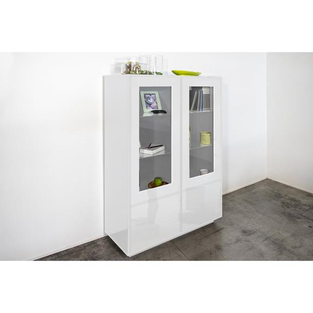 Jahzari 100Cm Wide Highboard 17 Stories Colour: White Glossy on Productcaster.