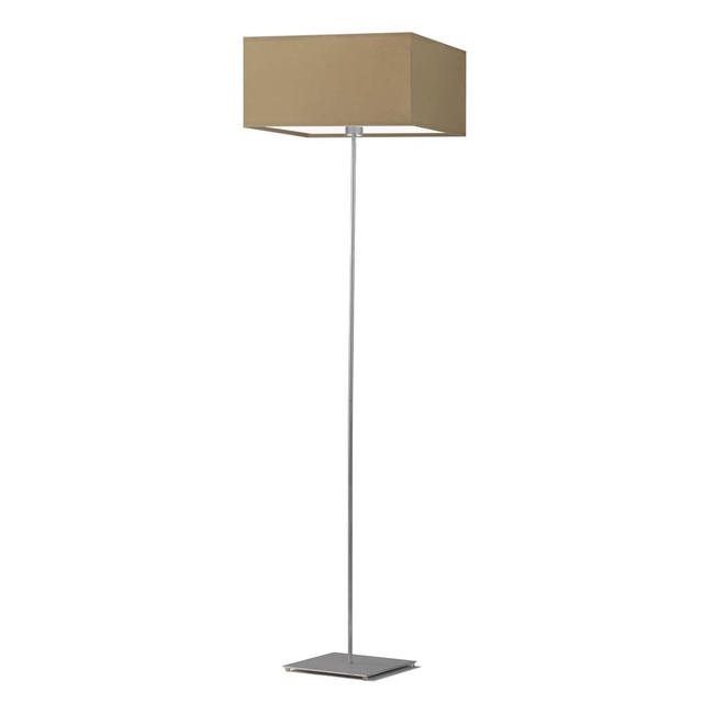 156 cm Stehlampe Attallah 17 Stories Schirmfarbe: beige, Gestellausführung: Gebürsteter Stahl on Productcaster.