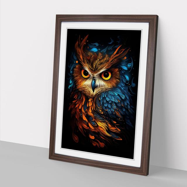 Owl Digital - Print Alpen Home Size: 34cm H x 25cm W x 2cm D, Frame Colour: Walnut on Productcaster.