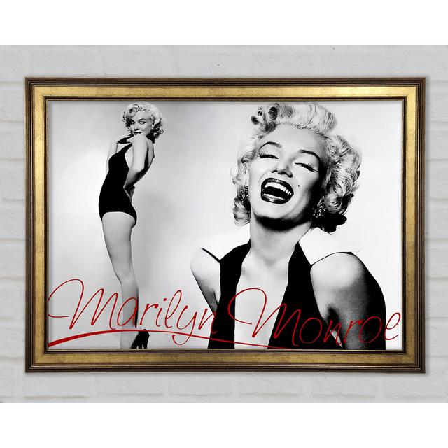 Marilyn Monroe B N W Red - Single Picture Frame Art Prints Canora Grey Size: 29.7cm H x 42cm W on Productcaster.