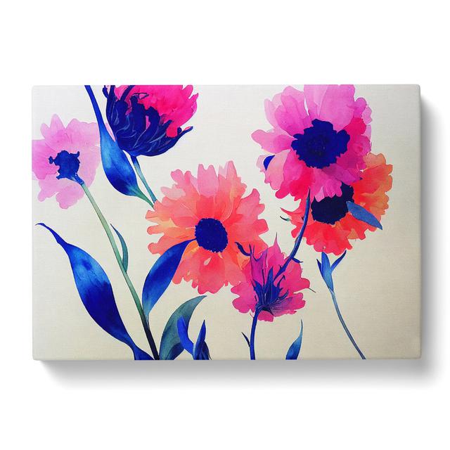 Mind Blowing Flowers - Wrapped Canvas Painting Marlow Home Co. Size: 35cm H x 50cm W x 3cm D on Productcaster.