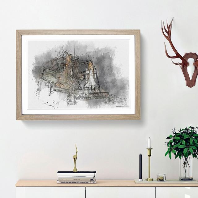 Space Shuttle Endeavour in Abstract - Picture Frame Graphic Art Print East Urban Home Frame Option: Oak Framed, Size: 36cm H x 48cm W x 2cm D on Productcaster.