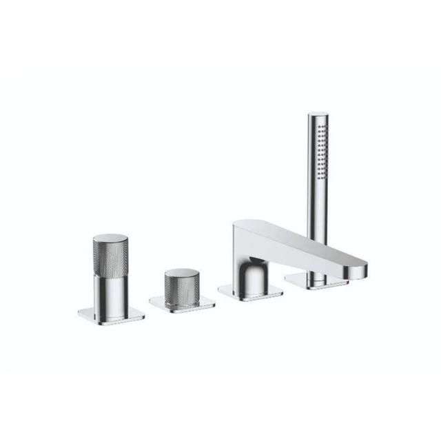 RAK-Amalfi Handles For Deck Mounted 4H Bath Shower Mixer In Brushed Nickel RAK Ceramics on Productcaster.