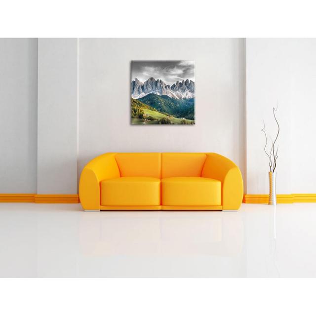 Leinwandbild Bunte Waldlandschaft vor den Dolomiten Alpen Home Größe: 70 cm H x 70 cm B x 1,8 cm T on Productcaster.