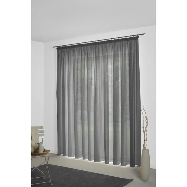 Sunday, multi -band scarf, semi -transparent Wirth Curtain Colour: Dark Grey, Panel Size: 142cm Width x 365cm Drop on Productcaster.