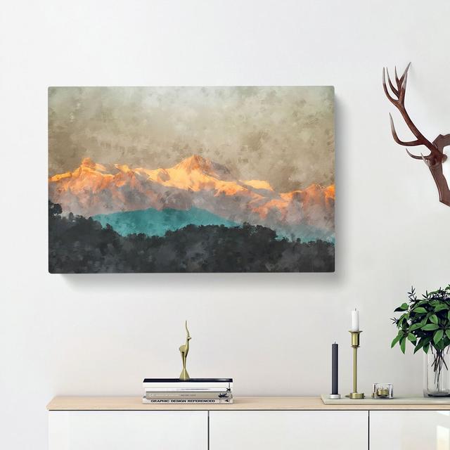 Mountains in Pokhara Nepal - Wrapped Canvas Painting Print East Urban Home Size: 35cm H x 50cm W x 3cm D on Productcaster.