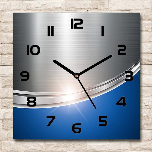 Metal Abstraction Silent Wall Clock East Urban Home Colour: Black/Blue/Grey on Productcaster.