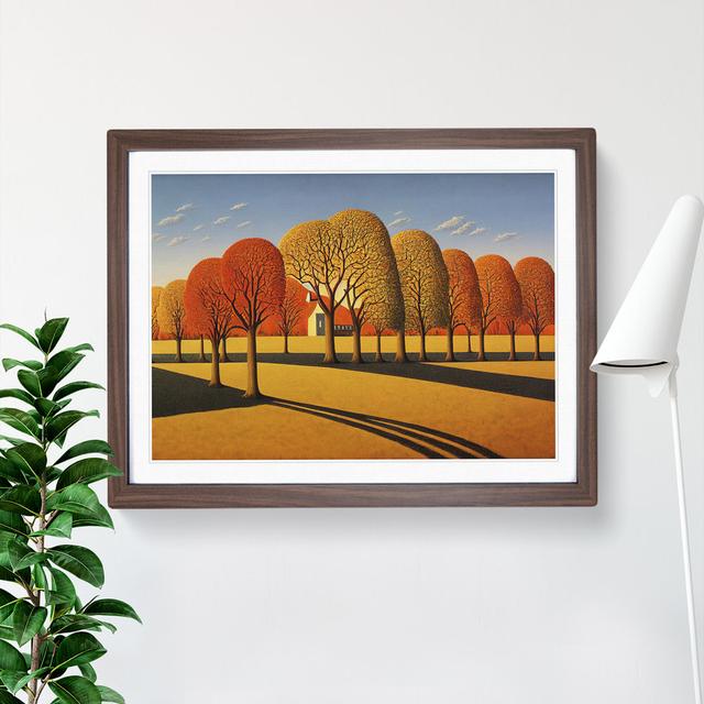 Minimalist Autumn Forest - Single Picture Frame Print 17 Stories Frame Colour: Walnut Framed, Size: 46cm H x 64cm W on Productcaster.