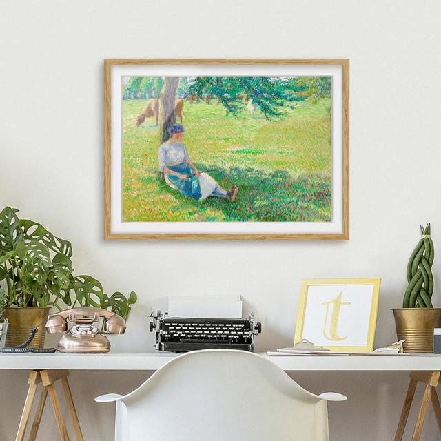 Gerahmtes Poster Cow Herder von Camille Pissarro East Urban Home Rahmenoptionen: Naturbelassenes Eichenholz, Größe: 40 cm H x 55 cm B on Productcaster.