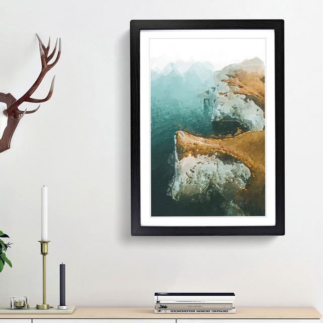 Old Harry Rocks in Dorset - Picture Frame Painting Print East Urban Home Size: 65cm H x 48cm W x 2cm D, Frame Option: Black Framed on Productcaster.