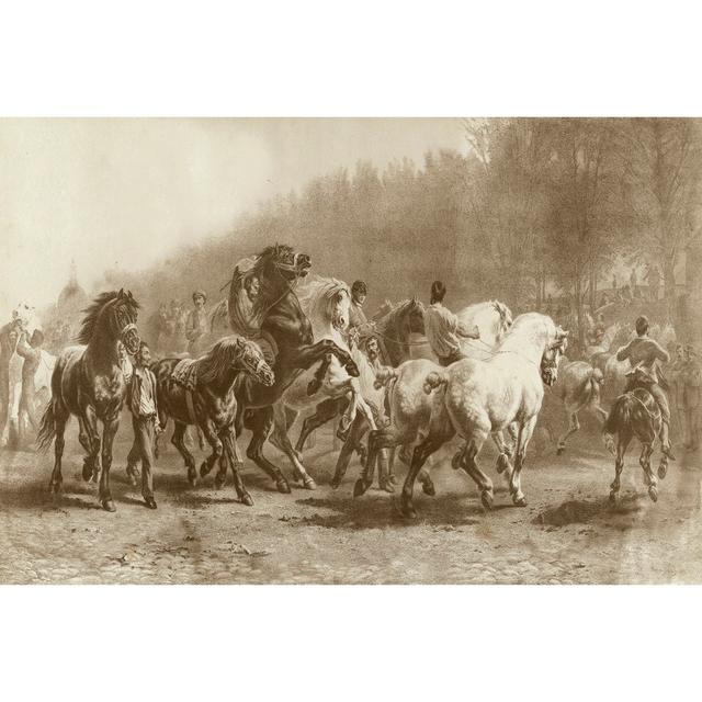 Horse Fair by Rosa Bonheur - Wrapped Canvas Graphic Art Rosalind Wheeler Size: 51cm H x 76cm W on Productcaster.