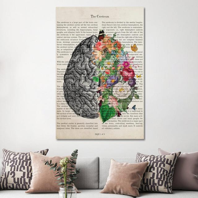 Brain Art Flower Anatomy Print Happy Larry Size: 152.5cm H x 101.5cm W x 3.8cm D on Productcaster.