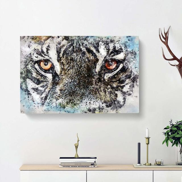 Eye of the Tiger in Abstract - Wrapped Canvas Painting Print East Urban Home Size: 60cm H x 91cm W x 3cm D on Productcaster.