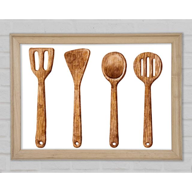 Wooden Utensils - Print August Grove Size: 21cm H x 29.7cm W x 1.5cm D on Productcaster.