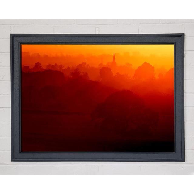 English Countryside At Dawn Framed Print Wall Art Ivy Bronx Size: 29.7cm H x 42cm W x 1.5cm D, Format: Gunmetal Framed Paper on Productcaster.