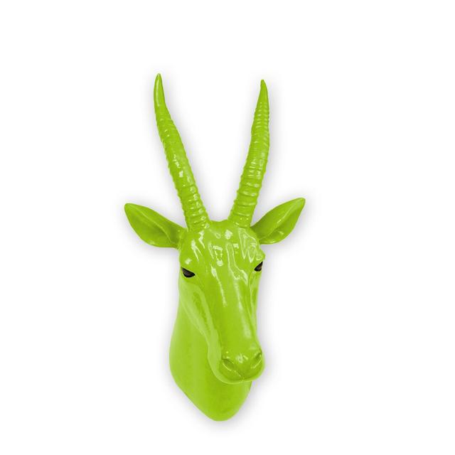 Sykes Animal Coat Wall Hook - Antelope - Amber Happy Larry Colour: Green on Productcaster.