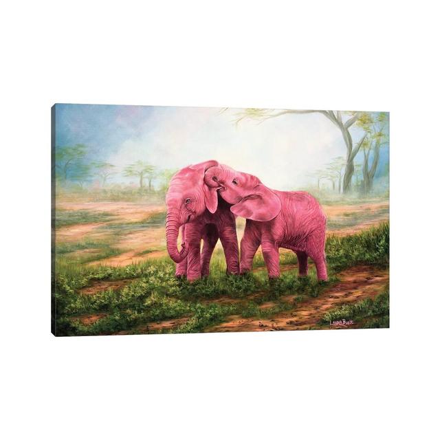 Pink Elephants by Laura Curtin - Wrapped Canvas Art Prints Latitude Vive Size: 101.6cm H x 152.4cm W x 3.81cm D on Productcaster.