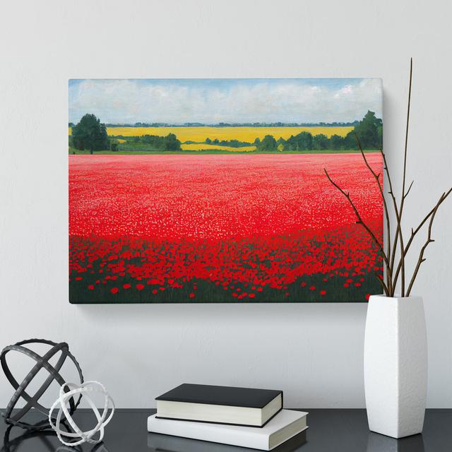 An Enigmatic Poppy Field Flowers - Wrapped Canvas Painting Marlow Home Co. Size: 50cm H x 76cm W x 3cm D on Productcaster.