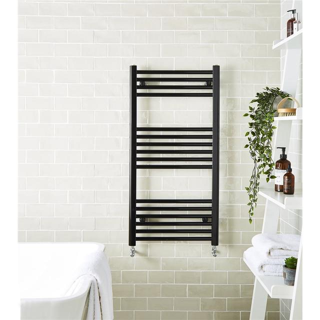 Heated Towel Rails Bedford Sheds Size: 100cm H x 40cm W x 5.5cm D, Finish: Black on Productcaster.