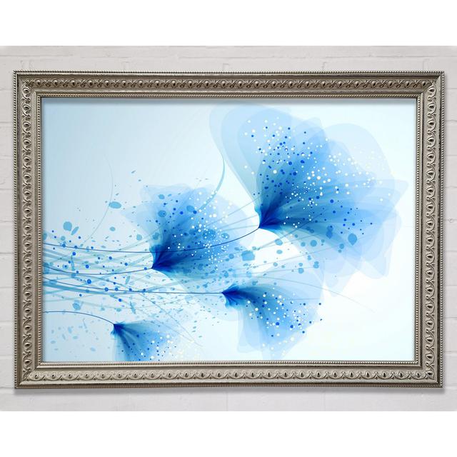 Blue Sparkle Framed Print Ophelia & Co. Format: Silver Framed Paper, Size: 100cm H x 141.4cm W x 3cm D on Productcaster.