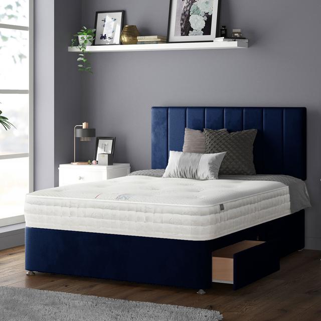 Hedley Upholstered Headboard Fairmont Park Colour: Royal Blue, Size: Small Double (4') on Productcaster.