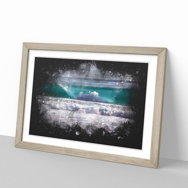 Ocean Wave - Picture Frame Painting East Urban Home Size: 65cm H x 90cm W x 2cm D, Frame Option: Oak Framed on Productcaster.