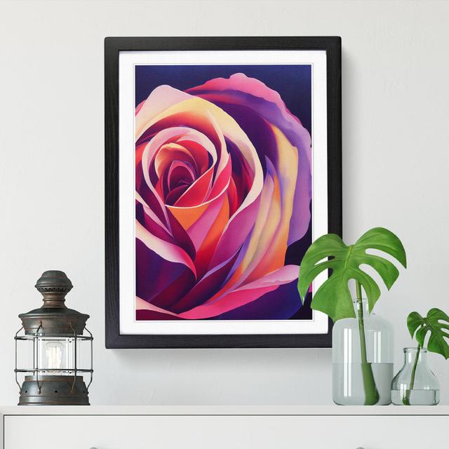 Unique Rose Flower Vol.3 - Print ClassicLiving Size: 64cm H x 46cm W x 2cm D, Frame Option: Walnut on Productcaster.