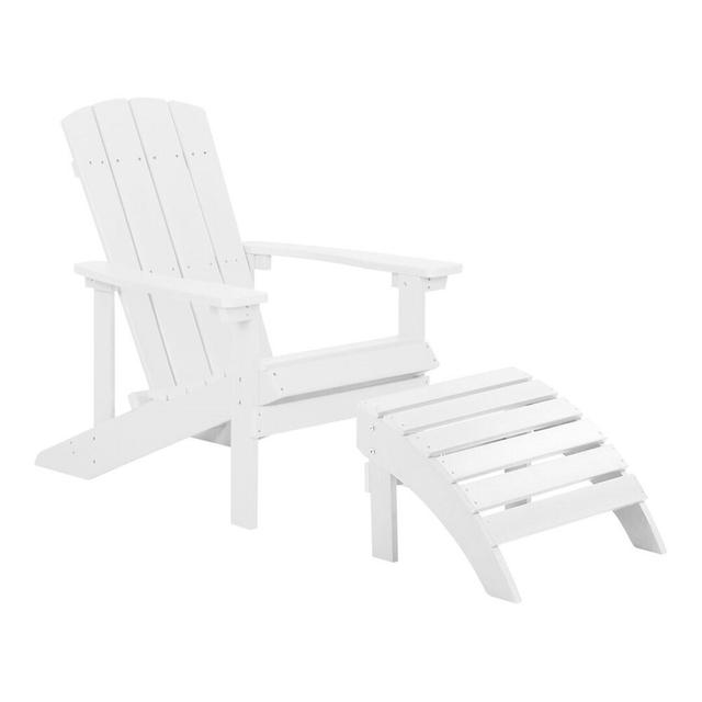 Garden Chair With Footstool White Jaelyn Highland Dunes Colour: White on Productcaster.