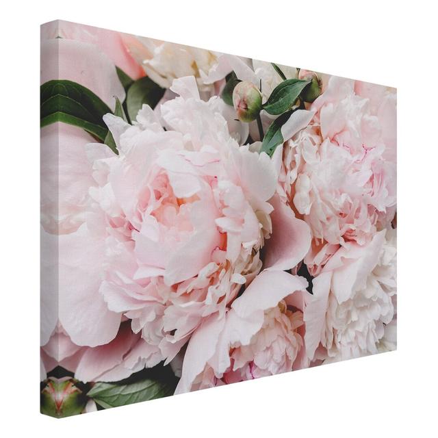 Peonies - Wrapped Canvas Art Prints Canora Grey Size: 75cm H x 100cm W on Productcaster.