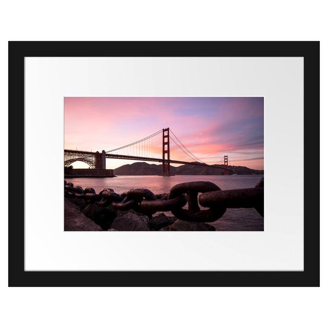 Gerahmtes Poster Golden Gate Bridge East Urban Home Größe: 30 cm H x 38 cm B on Productcaster.