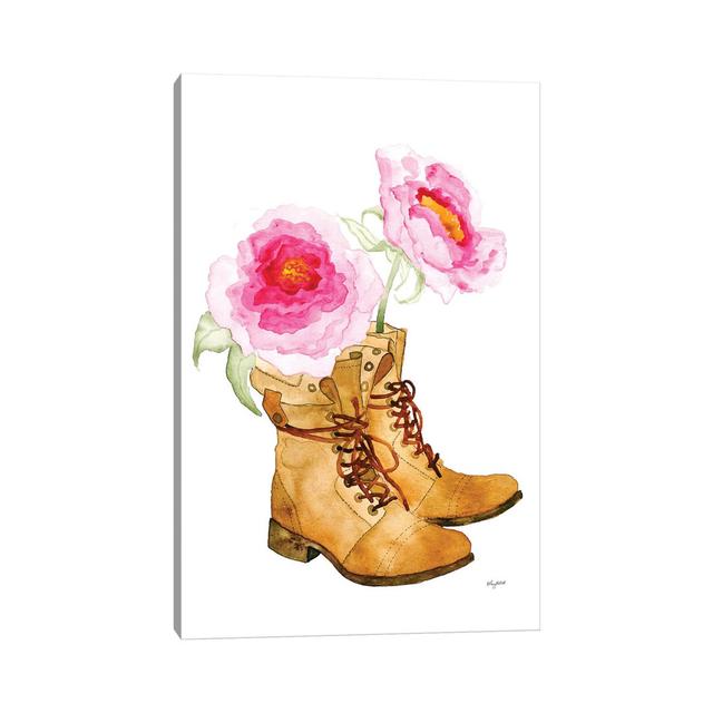 Boots And Flowers by Kelsey McNatt - Wrapped Canvas Gallery-Wrapped Canvas Giclée Rosalind Wheeler Format: Wrapped Canvas, Size: 30.48cm H x 20.32cm W on Productcaster.