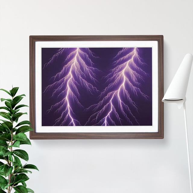 Enticing Lightning Bolts Vol.2 - Single Picture Frame Print 17 Stories Size: 25cm H x 34cm W x 2cm D, Frame Colour: Walnut on Productcaster.