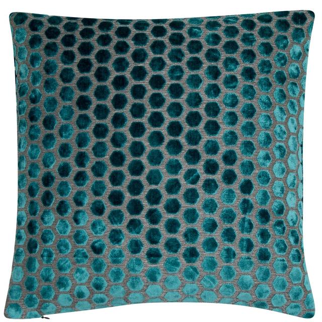 Feathers Geometric Scatter Cushion with filling Malini Colour: Teal, Size: 56cm H x 56cm W x 16cm D on Productcaster.