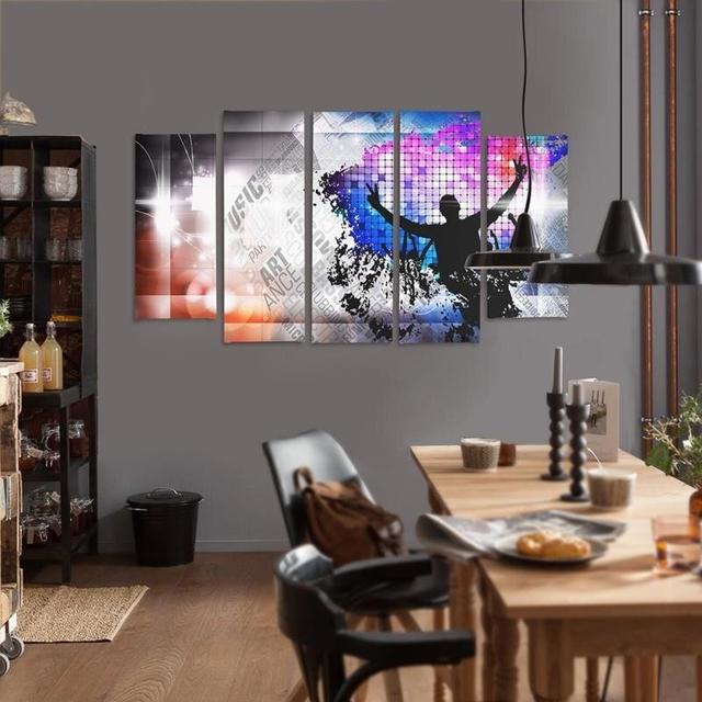 Dance Art - 5 Piece Wrapped Canvas Graphic Art Print Set Feeby Size: 140cm H x 300cm W on Productcaster.