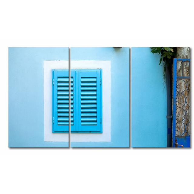 Blue Window 3 Piece Photographic Print on Canvas Set East Urban Home on Productcaster.