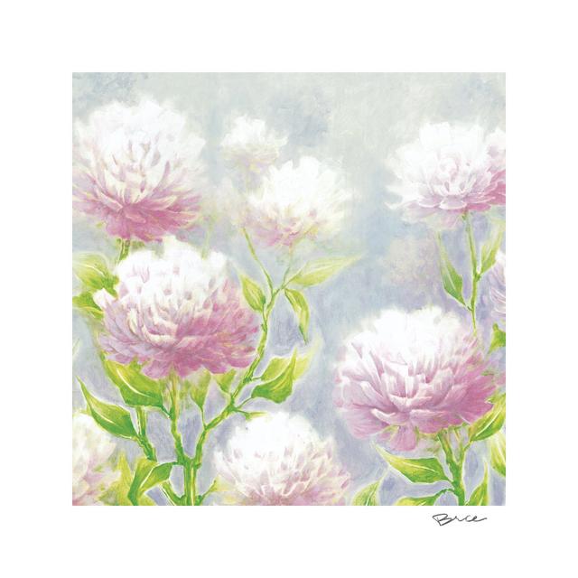 Pink Green Flower Garden - Wrapped Canvas Painting ClassicLiving Size: 76cm H x 76cm W x 3.8cm D on Productcaster.