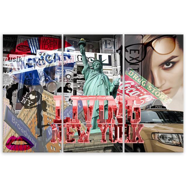 Leinwandbild New York City Collage Pop Art Maturi Größe: 30 cm H x 60 cm B x 2 cm T on Productcaster.