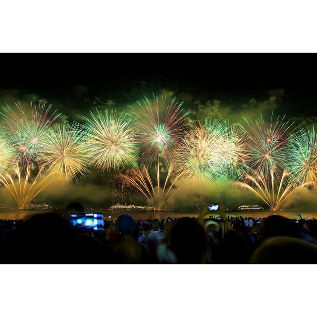 Fireworks At Copacabana by Dislentev - Wrapped Canvas Print 17 Stories Size: 20cm H x 30cm W on Productcaster.