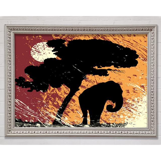 Elephant Safari By The Sun Framed Print Bright Star Size: 59.7cm H x 84.1cm W x 3cm D on Productcaster.