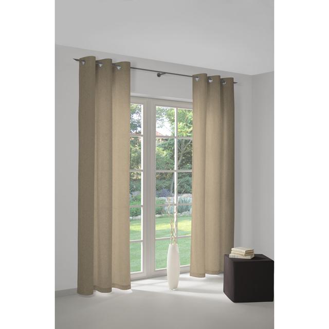 Valeriani Room Darkening Curtain Panel Panel Latitude Run Panel Size: 175cm H x 132cm W, Colour: Taupe on Productcaster.