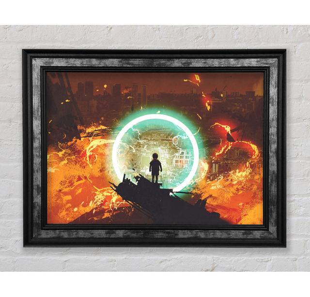 The Neon Ring Of Fire Framed Print Bright Star Size: 42cm H x 59.7cm W on Productcaster.