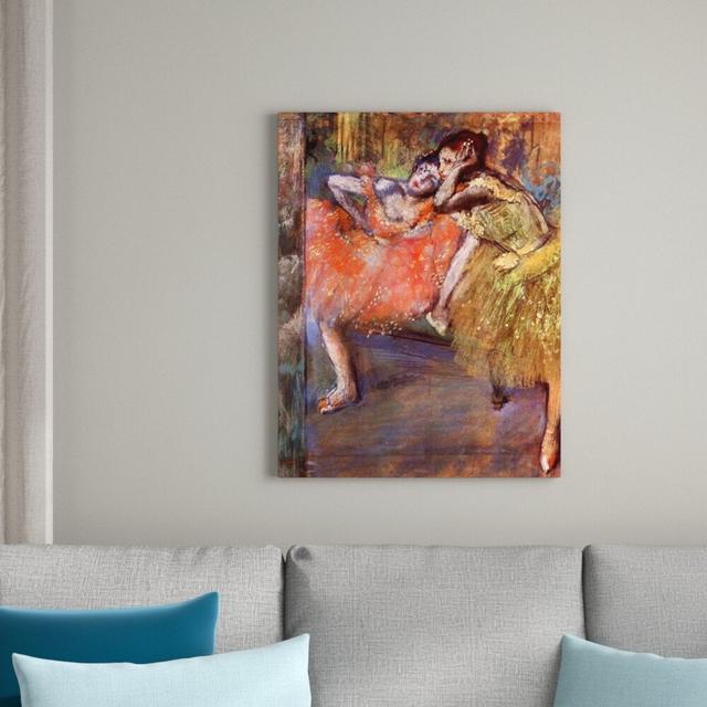 'Two Dancers Behind the Scenes' by Edgar Degas Painting Print East Urban Home on Productcaster.